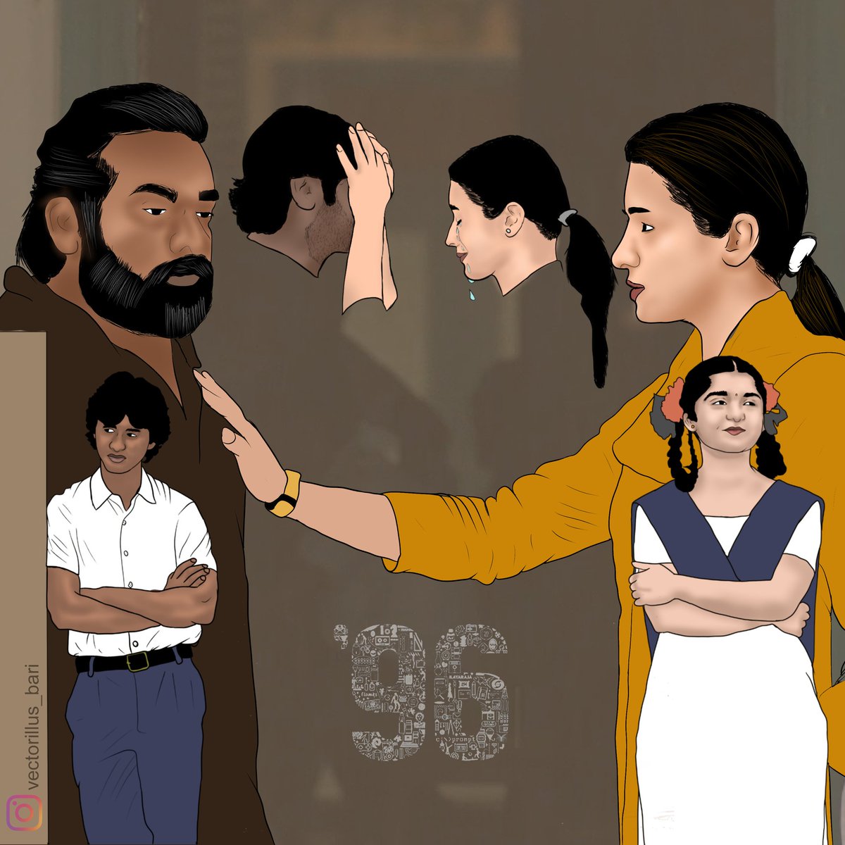 BarithZaman's tweet photo. #96 #96movie #TrishaKrishnan #VijaySethupathi @trishtrashers @VijaySethuOffl #illustration #vectorart #fanmade 🖤 https://t.co/fxdMqfq7tV