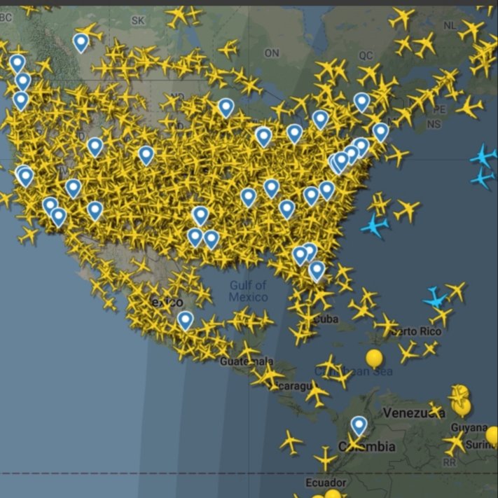 mal_menor's tweet photo. A la izquierda: el cielo en Estados Unidos.

A la derecha: el cielo en Perú. 

Flight Radar (29/03/20 20:22). https://t.co/FEdf0oOwdu