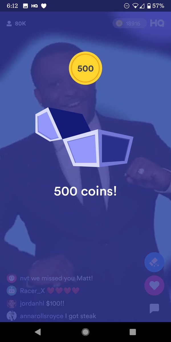 lecoco_hurl's tweet photo. #hqcomeback it's back when the world needs it most! @hqtrivia now with prizes! 🥰 And generous donations #StopTheSpreadCovid19 Thank you! https://t.co/nuprCUOgot