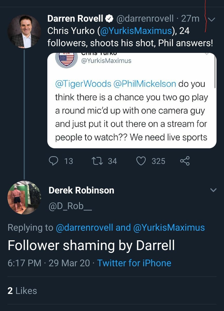 Trying to wrap my head round why Darrell mentions the follower count. He had to go out of his way to figure it out.