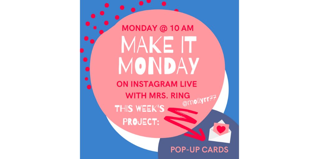 Join me on Instagram tomorrow for #makeitmonday!  I will be on Instagram live at 10 am teaching how to make pop-up cards.