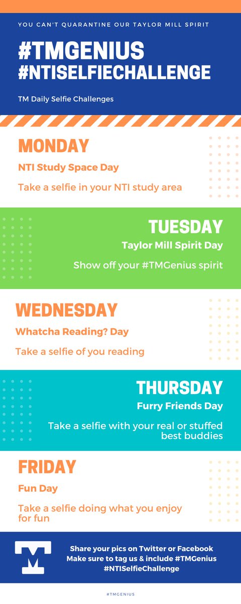 TME_tigers's tweet photo. Ready to kick off our #TMGenius #NTISelfieChallenge?

Yep, us too!

Because you can't quarantine our #TMGenius spirit. #letsdothis https://t.co/ukG7qvD0So