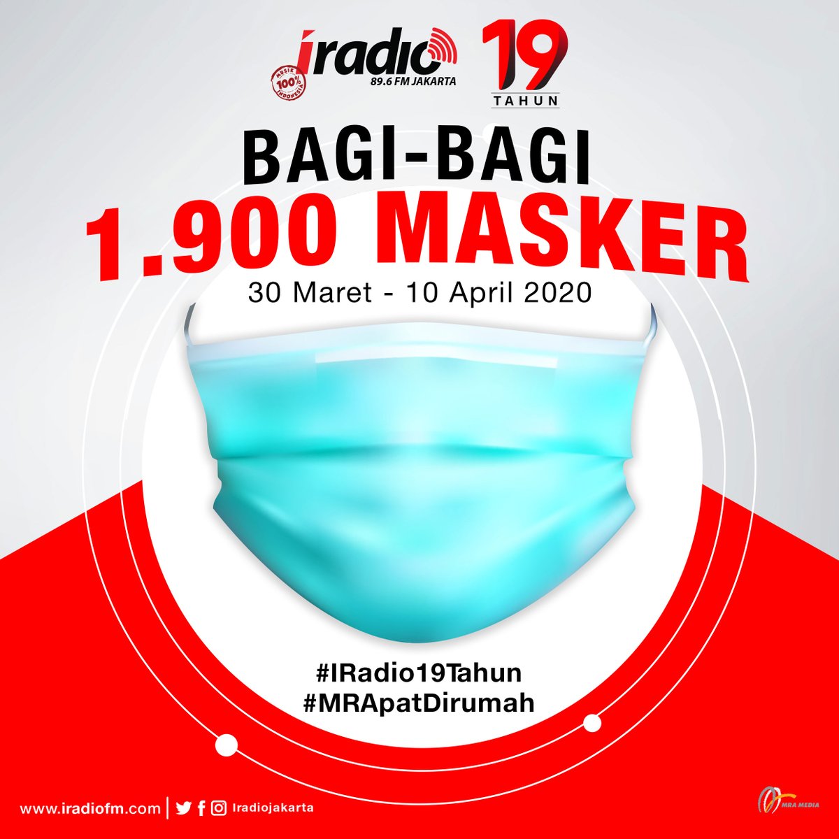 I-listeners yuk bikin video ucapan ulang tahun buat I Radio. Bikin yang keren &amp; posting di Instagram anda. Tag 
@Iradiojakarta ya. Ada hadiah gratis masker. Buruan bikin sekarang ya. Info lengkapnya di IG @Iradiojakarta. Pakai tagar #ultahiradio #iradio19Th #MRApatDiRumah