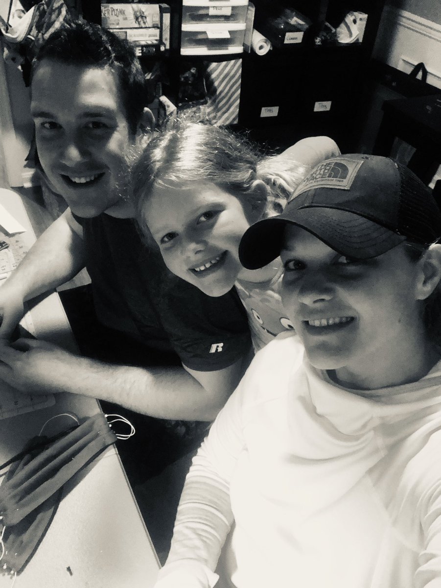 CJSpittal's tweet image. Working hard this weekend to keep our CVS family safe ❤️ #familyproject #homeadefacemasks #Covid_19