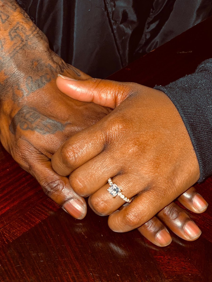 ShowBmg's tweet photo. Aye twitter, I proposed and she said yes! I can’t fuc’n wait! 💙🏁 https://t.co/iVwkXEFepv