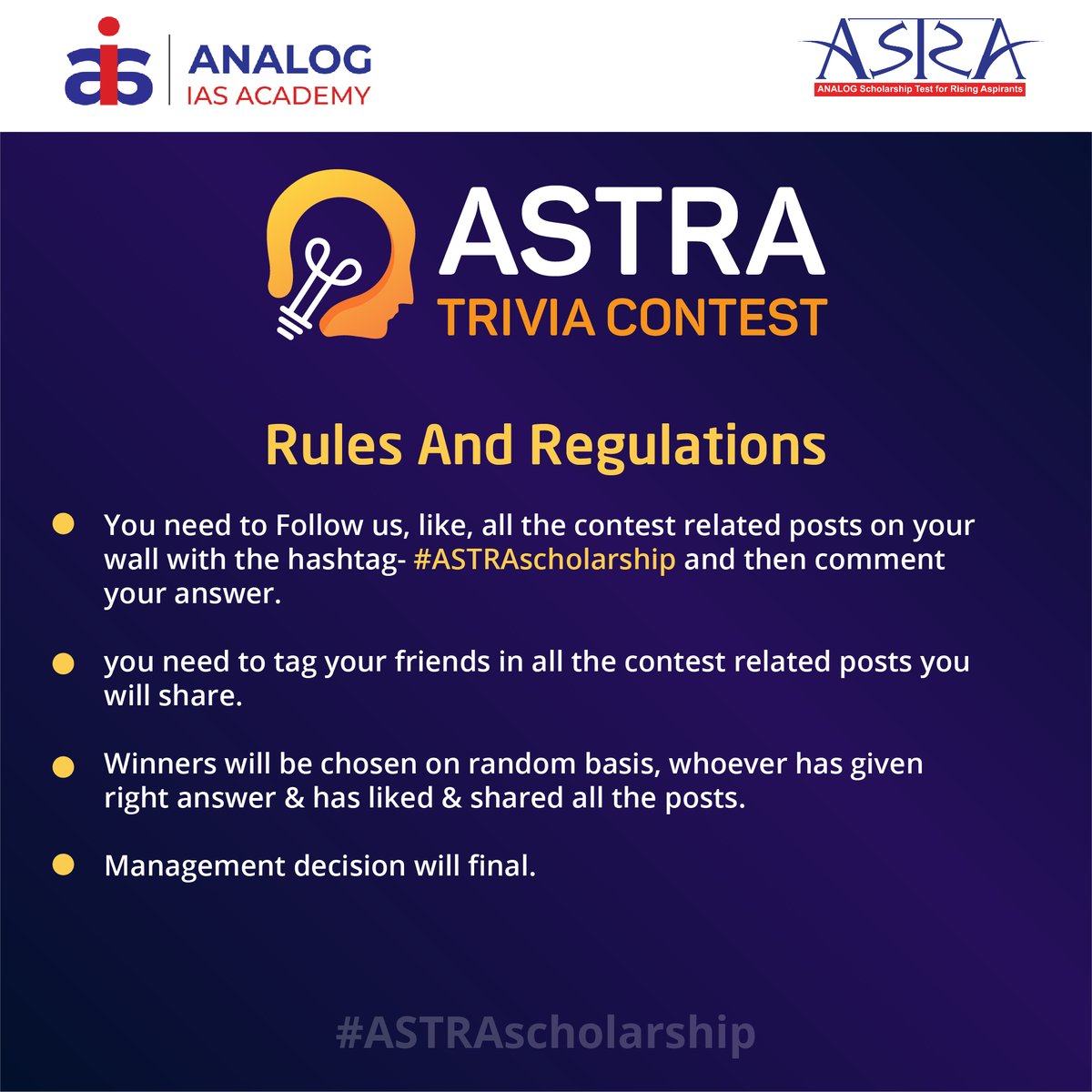 ANALOG_IAS's tweet photo. #ContestAlert: Join Astra Trivia Contest by #AnalogIAS &amp; win Amazon Vouchers worth INR 3000. #Contest Rules for ASTRA Trivia Contest are as follows. Invite your friends to win Amazon #Vouchers worth Rs 3000 &amp; RT with #ASTRAScholarship #AnalogIAS https://t.co/Oo4SKXls67