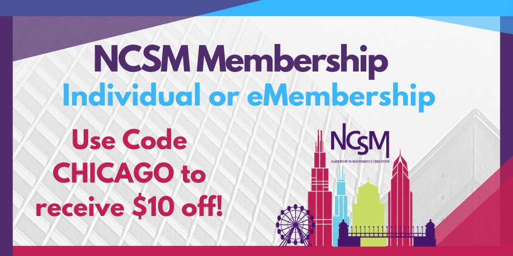 Take advantage of a reduced NCSM membership!! #NCSM20 #NCSMbold <a href="/MathEdLeaders/">NCSM: Leadership in Mathematics Education</a>