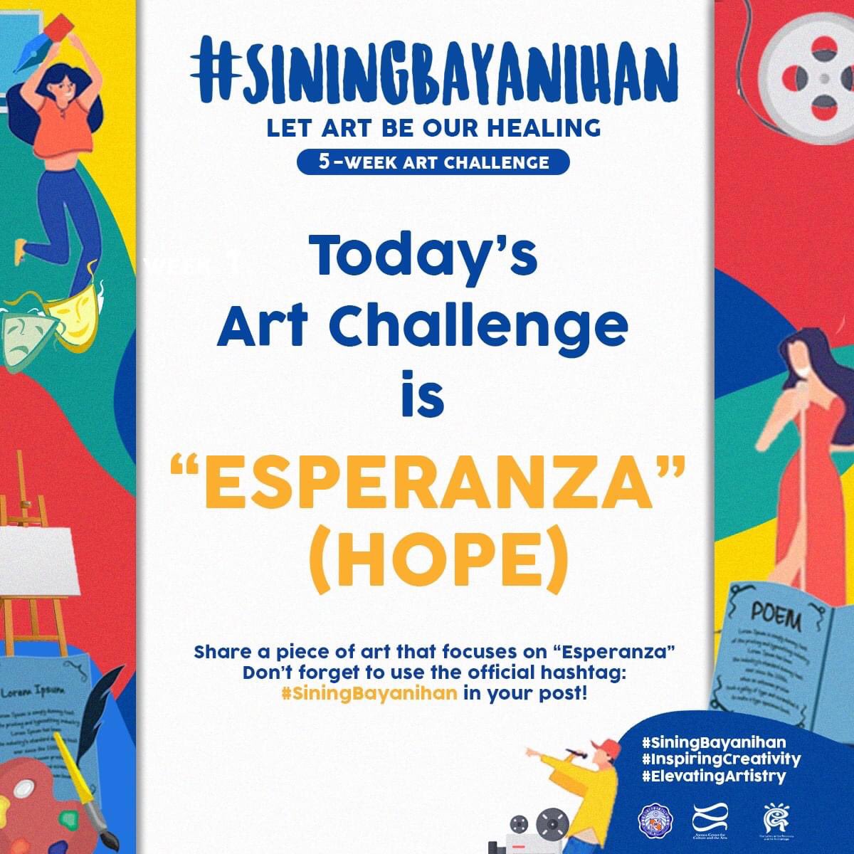 adzu_cca's tweet photo. THEME OF THE DAY!!!

Share a piece of art that focuses on “ESPERANZA”
Don’t forget to use our official hashtag! #SiningBayanihan

#InspiringCreativity
#ElevatingArtistry https://t.co/MXVtKDkTBo