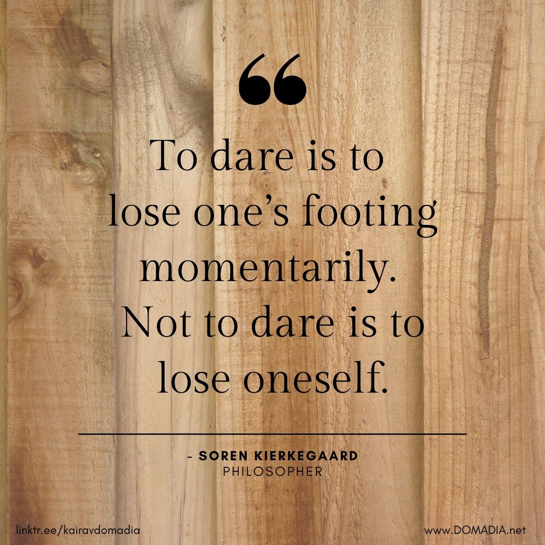 DOMADIAdotNET's tweet photo. To dare is to lose one’s footing momentarily. Not to dare is to lose oneself.
-Soren Kierkegaard
#mondaymotivation #quoteoftheday #mondaywisdom #mondaymotivationalquote #morningmotivation #quotes #morningquotes #motivationoftheday #MotivationalMonday #inspirationalquotes #domadia https://t.co/UJvM3kIQuC