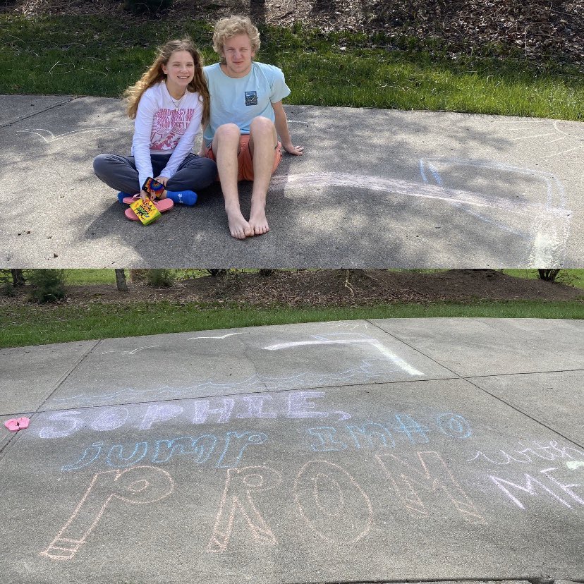 Jump for joy because these two are jumping to prom! Sophie Minnick and Sam McCarthy-Young are all in! #TrojanProm2020