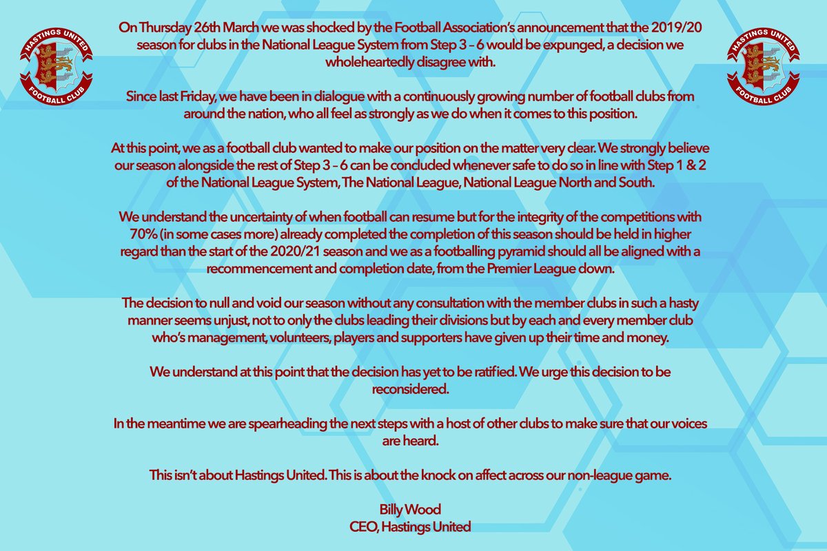 Hastings United Fc Statement Our Position On Null Void T Co Aku5iqwcym