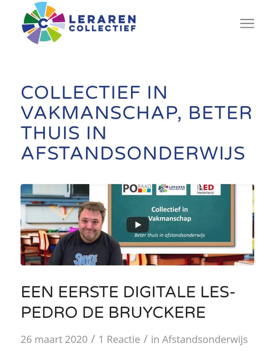 Vandaag 2e ronde opnames tutorials ism @PO_Raad en <a href="/researchED_NL/">researchED Nederland</a>. Later deze week online, onderwerpen afstandsonderwijs irt:

1.Risico's en lessen digitaal onderwijs
2.Kleuteronderwijs
3.Bewegingsonderwijs
4.Sociaal Emotioneel Leren
5.Begrijpend Lezen

lerarencollectief.nl/collectief-in-…