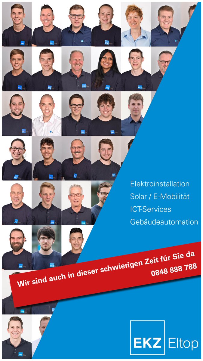 Bleiben Sie gesund. Rufen Sie uns an. Wir sind auch in dieser schwierigen Zeit für Sie da: 0848 888 788
EKZ Eltop ist Ihr lokaler Elektriker. Wir halten uns an die BAG-Richtlinien und schützen uns und unsere Kunden.
#Coronakrise #ekz_eltop #ekzeltop #elektriker #zürich #COVID19