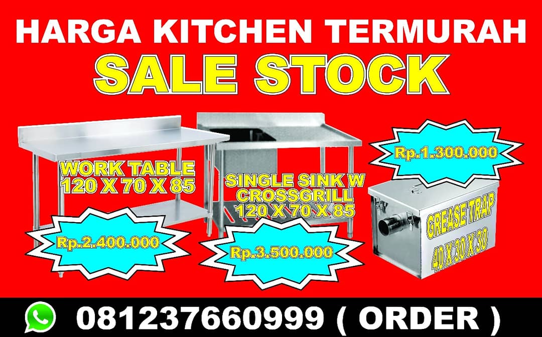 PROMO MENARIK !!!!
More Info : 
Call/ WA : 081237660999
📩tokokitchen.com
📩tokokitchen@gmail.com
📍Jln.Bypass Ngurah Rai No.17 c Suwung, Denpasar-Bali
📍Jln.Alternatife Cububur No.1 Nagrak, Cikeas-Bogor
#kitchenstainlesssteel #worktablemurah