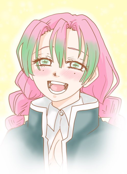 ひかる🐥さんがTwitterに投稿した甘露寺蜜璃(鬼滅の刃)のイラスト。