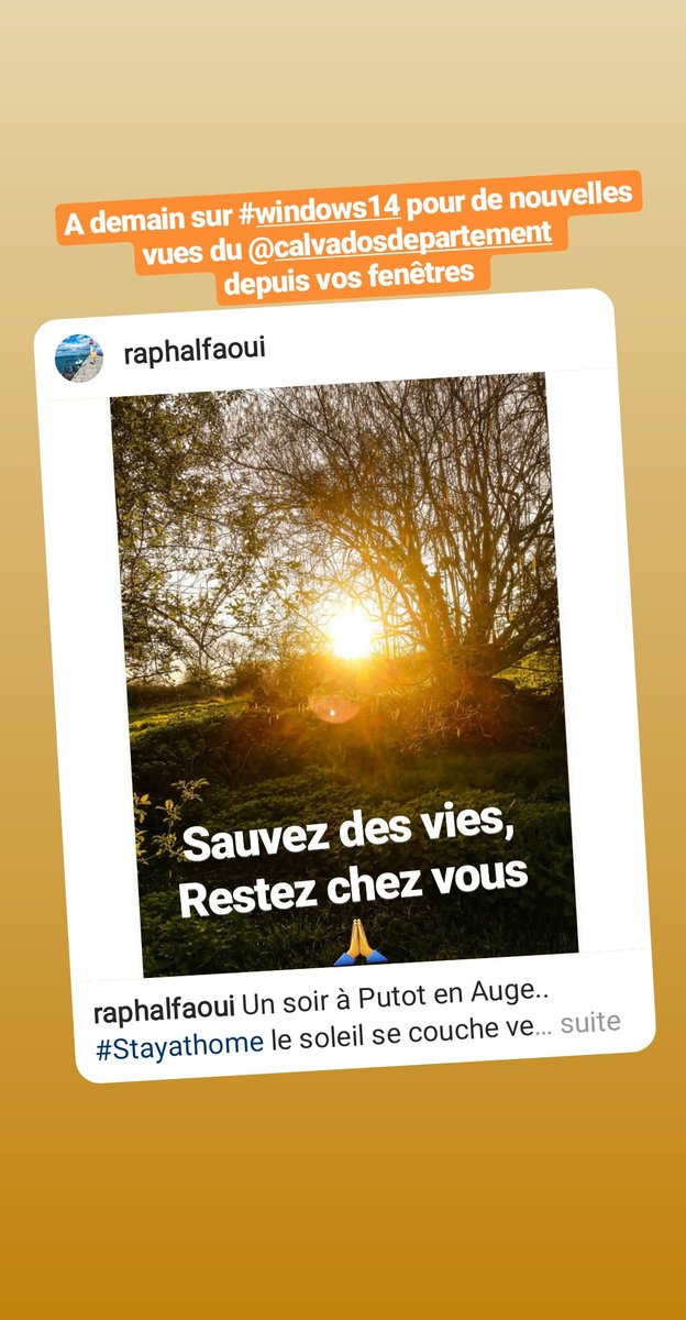 CalvadosDep's tweet photo. #RemedeContreLaMorosité Partagez sur IG vos 📸 du #Calvados vu depuis vos fenêtres ➡️ #Windows14
🙏#RestezChezVous 🙏 https://t.co/60FLZ5oeh4