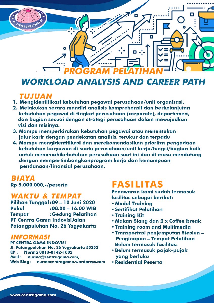 sitamirza's tweet image. CAREER PATH AND WORKLOAD ANALYSIS TRAINING Nurma Centra Gama 0813-8142-1802 #jobanalysis #jobevaluation #workloadanalysis #performanceappraisal   #talentmanagement #training #trainingindonesia #profesional #programtraining #skills #professional #analysis #jakarta #publictraining