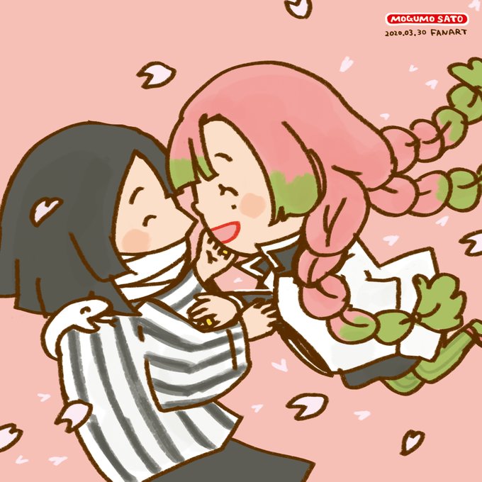 さとうもぐも/イラストレーターさんがTwitterに投稿した甘露寺蜜璃(鬼滅の刃)のイラスト。