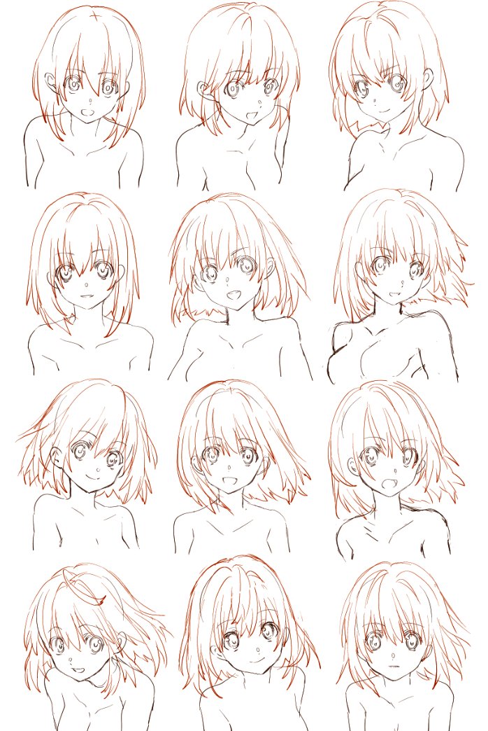 しょっちゅう自分の絵柄が行方不明になるので汎用少女リファレンス作った 