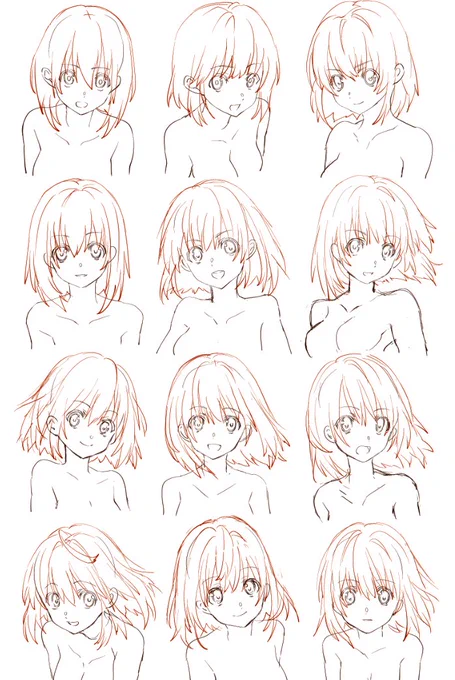 しょっちゅう自分の絵柄が行方不明になるので汎用少女リファレンス作った 