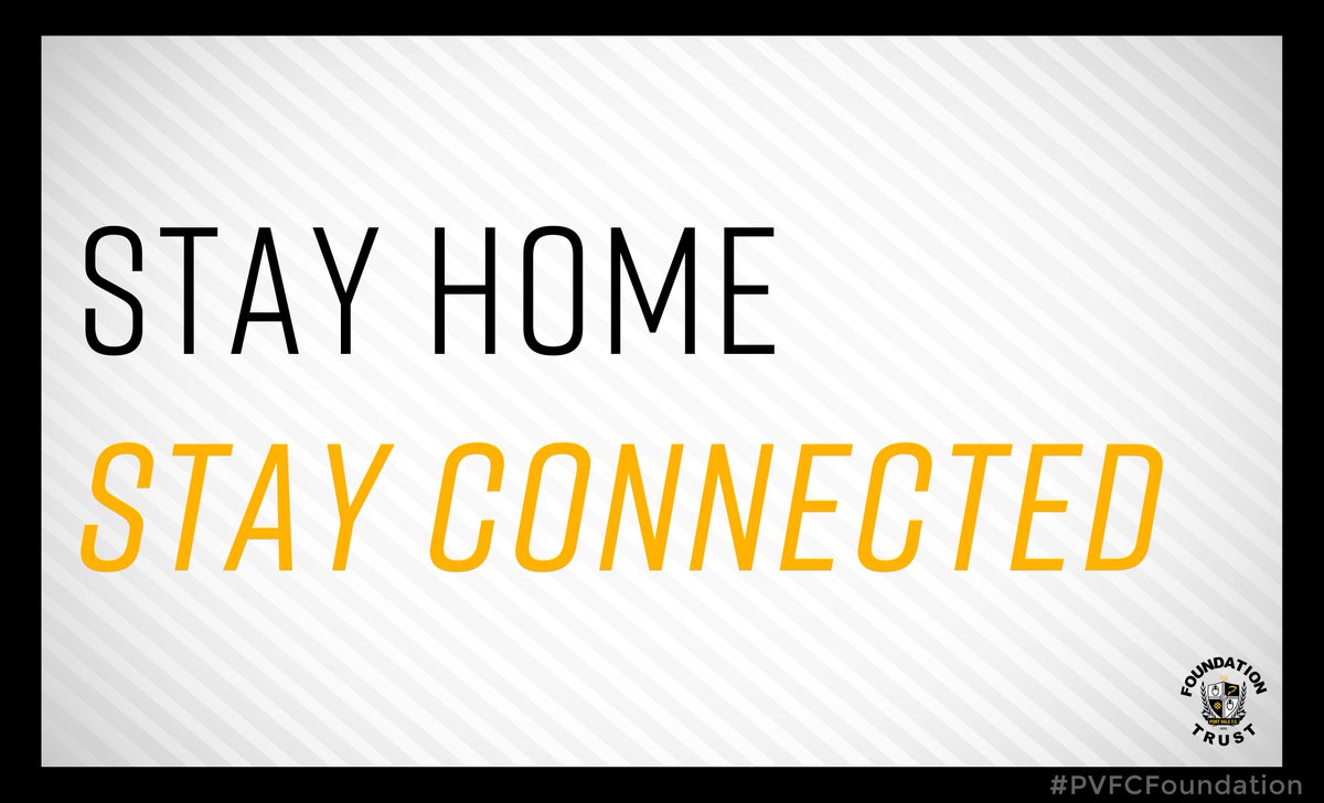 PVFCFoundation's tweet photo. 🏠 | Stay Home Challenge 

It's important that whilst we are continuing to protect the NHS by staying at home, we are also still having conversations and speaking to people daily. 

Todays challenge: Start 5 different conversations by phone/text 📱

@OfficialPVFC @EFLTrust @EFL https://t.co/gFMKVUMSZK