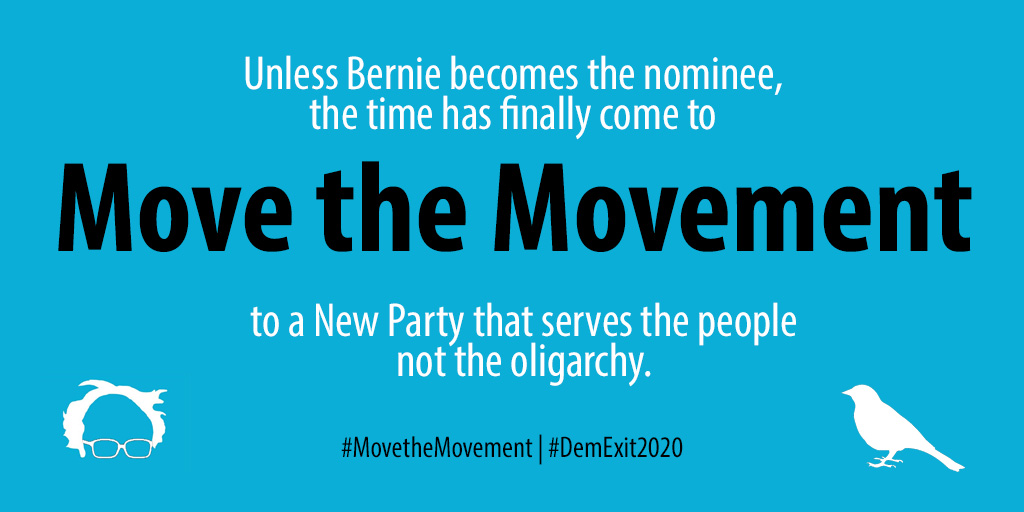 Wheelhouse2068's tweet photo. Imagine a new party that will put the brakes on the Military Industrial Complex. It’s time to #MoveTheMovement TO A NEW PARTY. We need Senator Sanders to be our focal point and to keep #NotMeUs together during the transition. #Bernie2020 #DemExit2020 https://t.co/mwKWMqFdK3