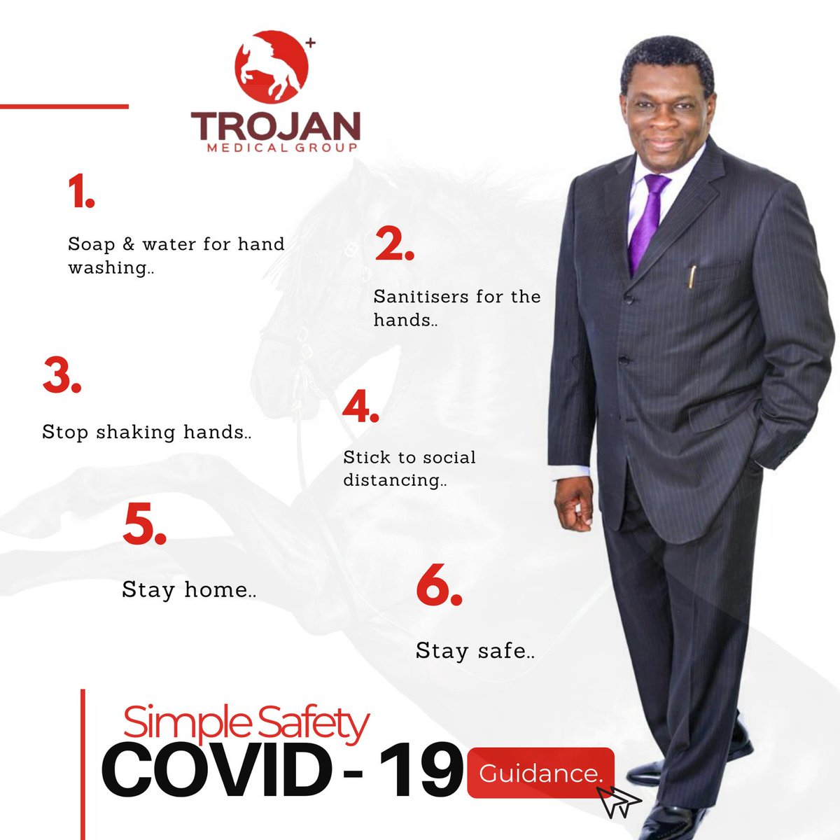 TrojanGroup's tweet photo. It is essential that the spread of #COVID19 is contained. Individuals have a major role to play in preventing the spread of the infection. Measures include hand washing with soap &amp; water for 20 seconds, social distancing and staying at home. https://t.co/j6xXmrr4Ru