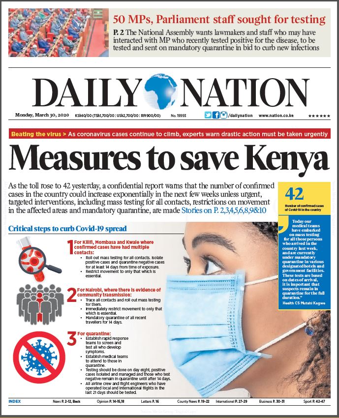 Kenyan Report Today S Newspaper Headlines In Kenya 30th March Cc Mainaandkingangi Alexnajalas Brekko Kameneandkibe