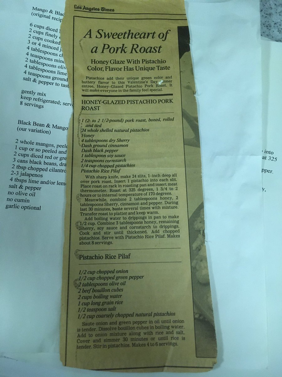 The recipe makes it look complicated, but I never bother with the rice pilaf or the gravy, so all I need is a pork roast, 24 pistachios, and any random jam or honey mixed with wine for the glaze. Easy Peezy.