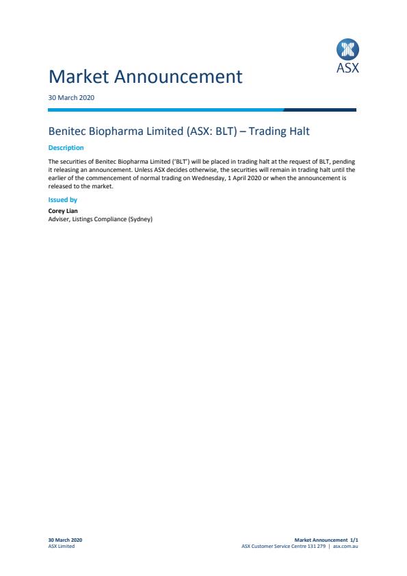 Benitec Biopharma Inc. tweet media