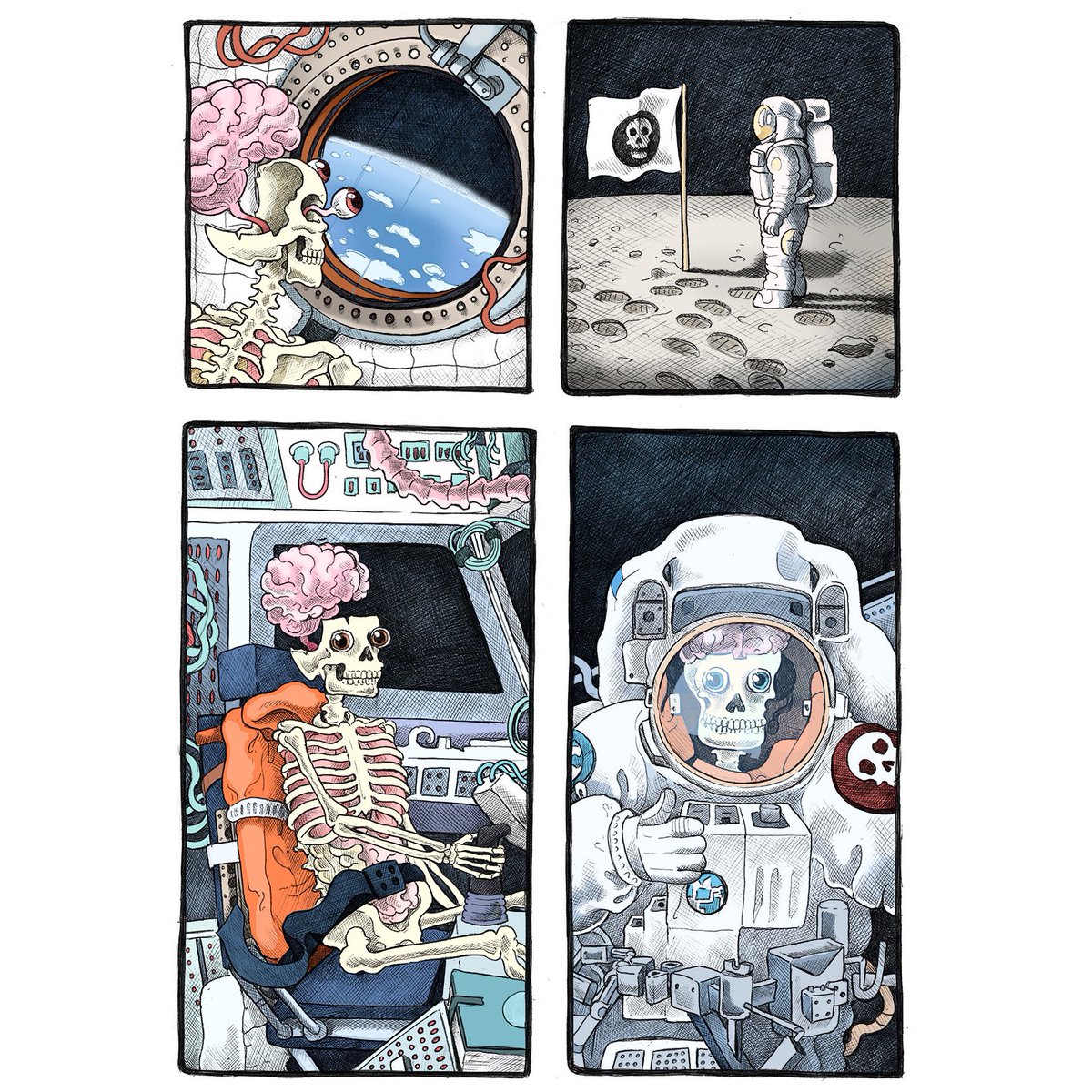 Bare Bones astronauts!
#astronaut #astronauts #astronautart #astronautlife #skeletons #skeleton #skeletonart #illustrator #illustration #allistrations #illustrationartists #webcomic #webcomics #comics #comic #comicart #comicbooks #comicbookartist #graphicnovelart #graphicnovel