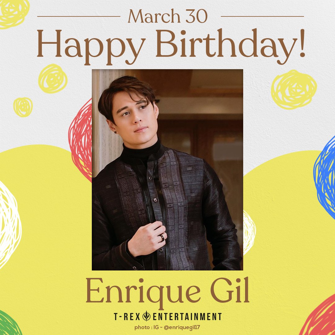 Happy 28th birthday, Enrique Gil! Have a blast today. :)

Trivia: His full name is Enrique Mari Bacay Gil V. 