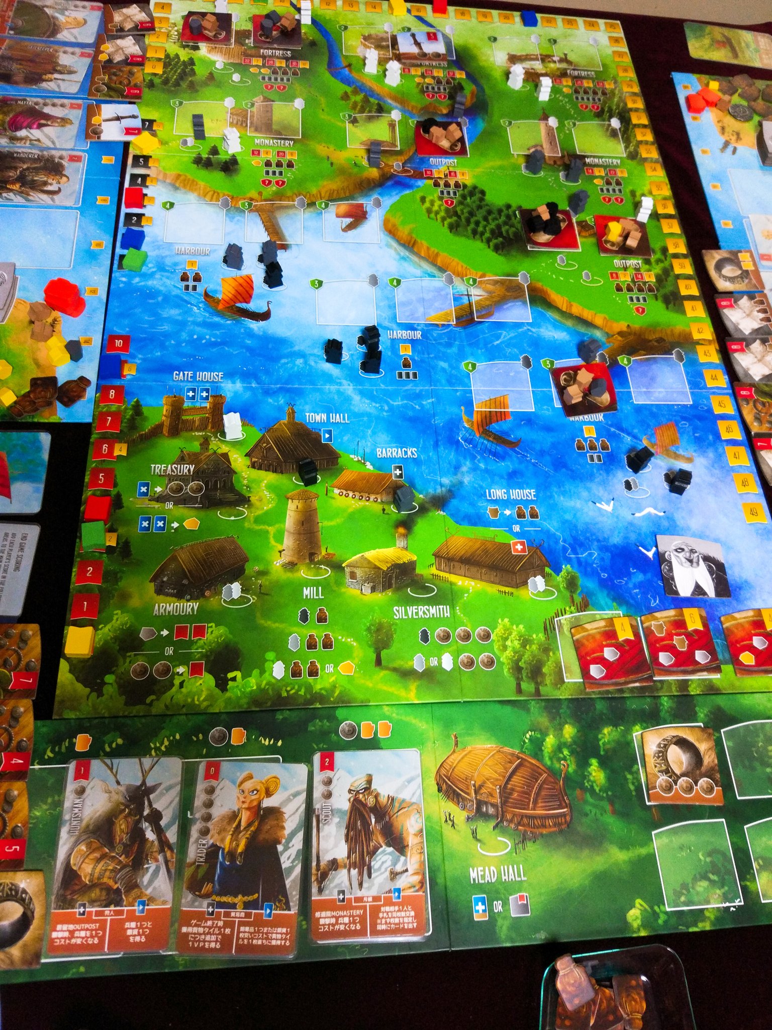よっしぃー 週末は自粛の為に自宅でボドゲしました どちらもインスト負けでしたがしばらくは自宅ボドが増えそうです またやる Raiders Of The North Sea 拡張 Hall Of Heroes クマ牧場 拡張 がんばれ グリズリー ボードゲーム ボドゲ 自宅