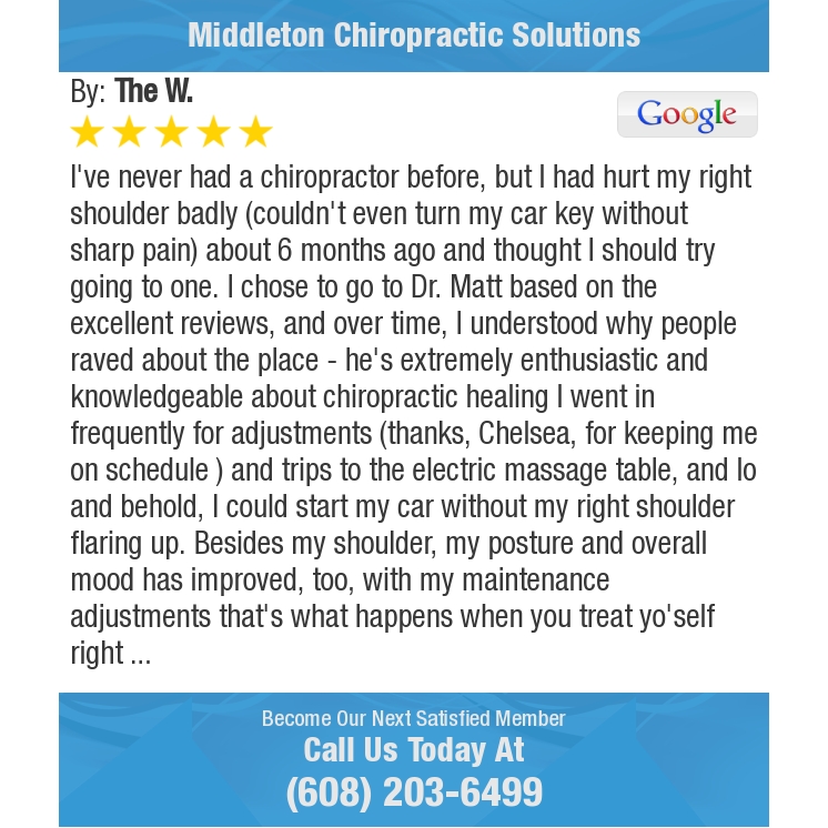 drmattkingston's tweet photo. 5 Star: The W. "I've never had a chiropractor before, but I had hurt my right shoulder badly (couldn't even..." https://t.co/wMa5zid3MZ https://t.co/ZFk8cHk2gF