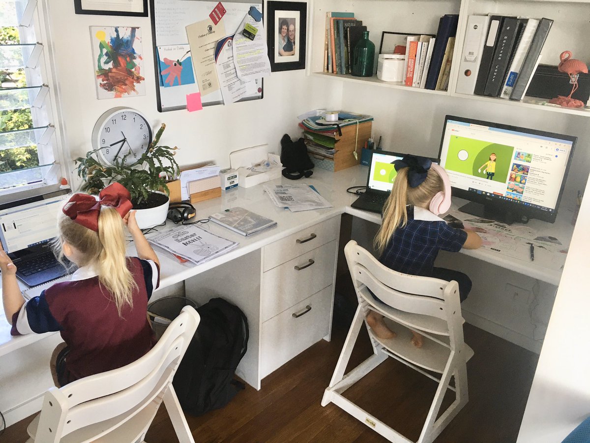 DRTourismAU's tweet photo. Introducing our new coworkers for the unforeseeable future!!  

#stayhome #homeschooling #drtourism https://t.co/lNAPd4uYZo