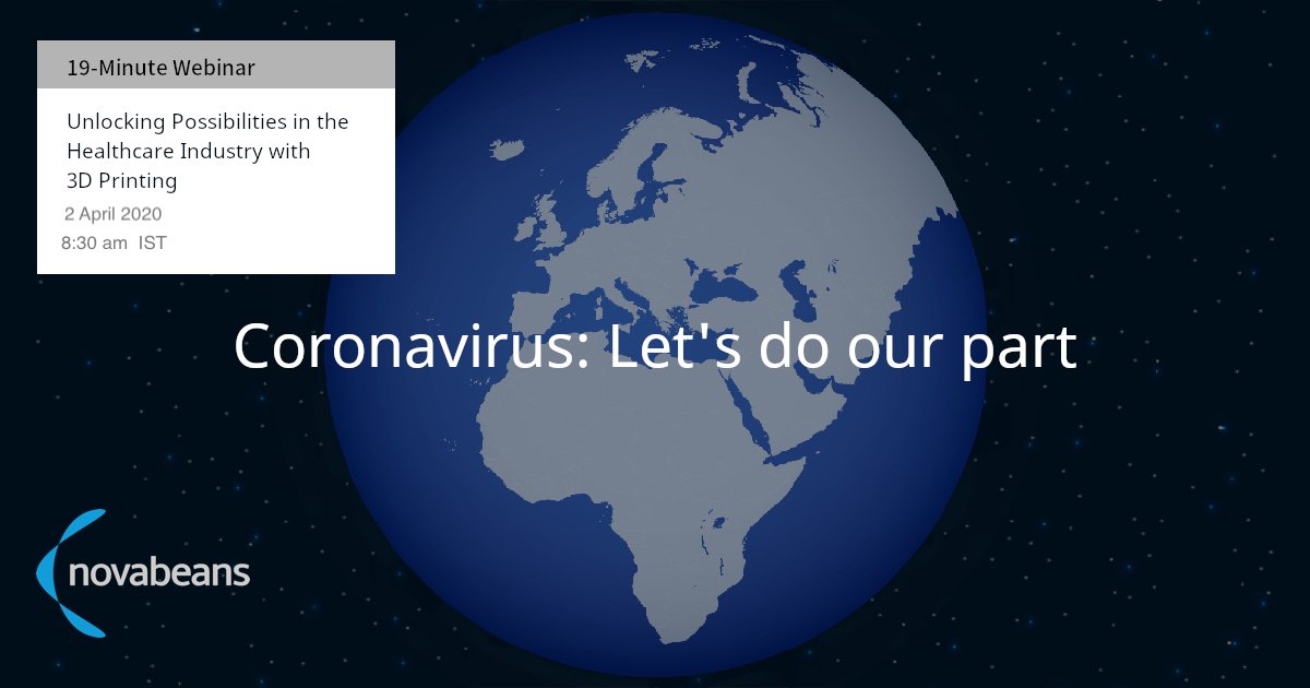 Novabeans3D's tweet photo. Join us in this #webinar on Thur, 2 April, 8:30am IST, to discover how 3D printing has revolutionized the healthcare industry and Ultimaker is stepping up to fight COVID-19 
Register: https://t.co/gqS97SpsFc
 #3DPrinting #Ultimaker #FightCovid19 #InnovateEveryday #Medical https://t.co/klMlDy8nk9