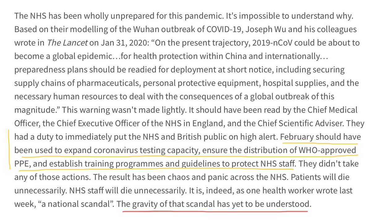 CharterhouseSq's tweet image. Michael Gove on #Marr yesterday already referencing #LessonsToBeLearned 🤔

But from @richardhorton1’s @TheLancet article  ⤵️
it’s fairly apparent many of those #lessons are obvious right now 

[ see link + extract below ]
thelancet.com/journals/lance…  #coronavirusuk #Covid_19