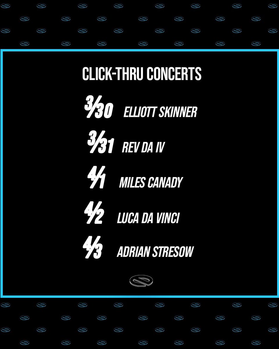by_elsewhere's tweet photo. Next wave of ‘Click-Thru Concerts’ are officially in.
Here’s our lineup for this coming week. Five days, five shows, five cities 🌐 Rules are the same: 50 ‘seats’ for every show - only way to get in is RSVP. Kicking it all off tomorrow... TAP IN!! #elsewhereiseverywhere https://t.co/SqyNibbiNC