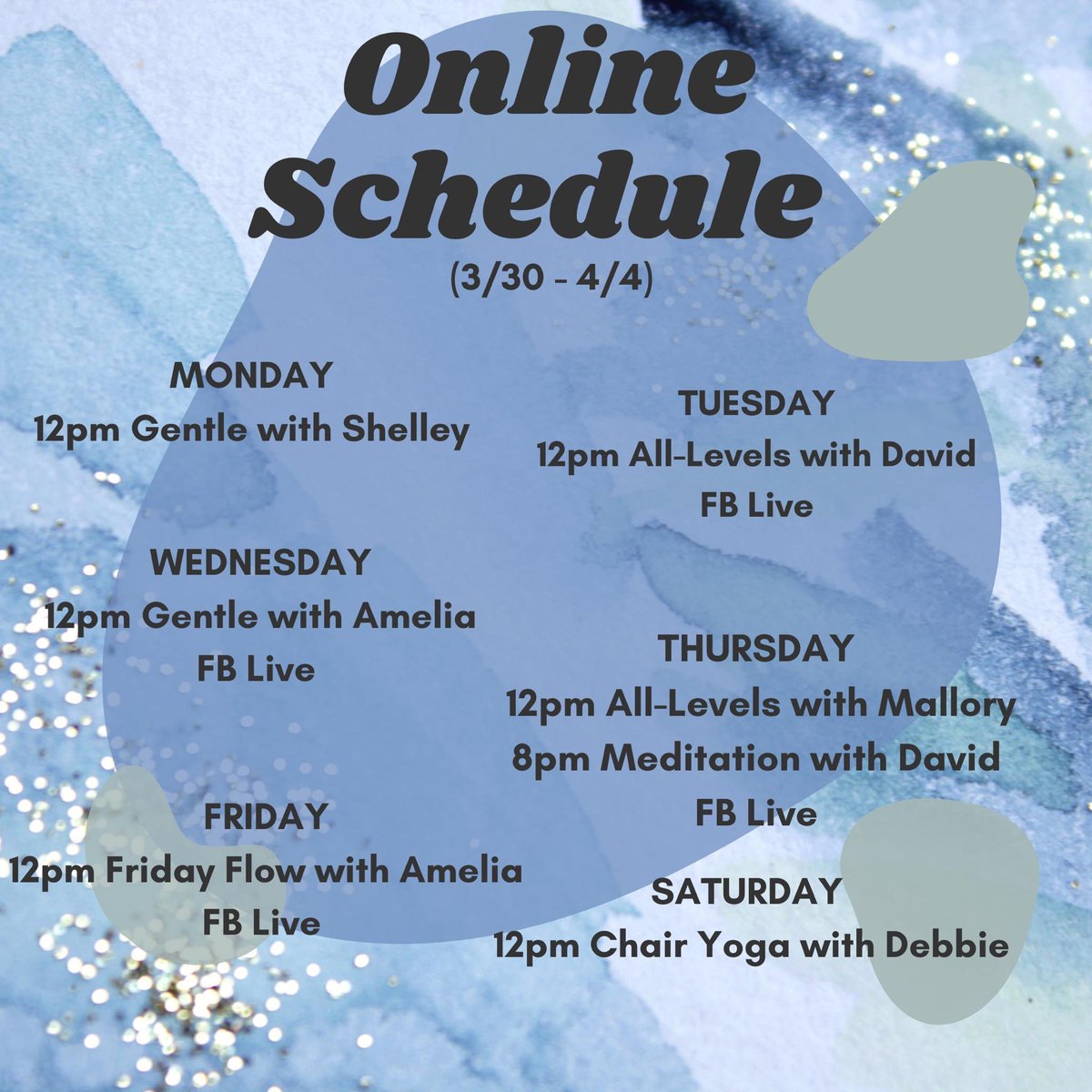 aycyoga's tweet photo. Online Schedule for this Week! https://t.co/tqAWjMh29V
