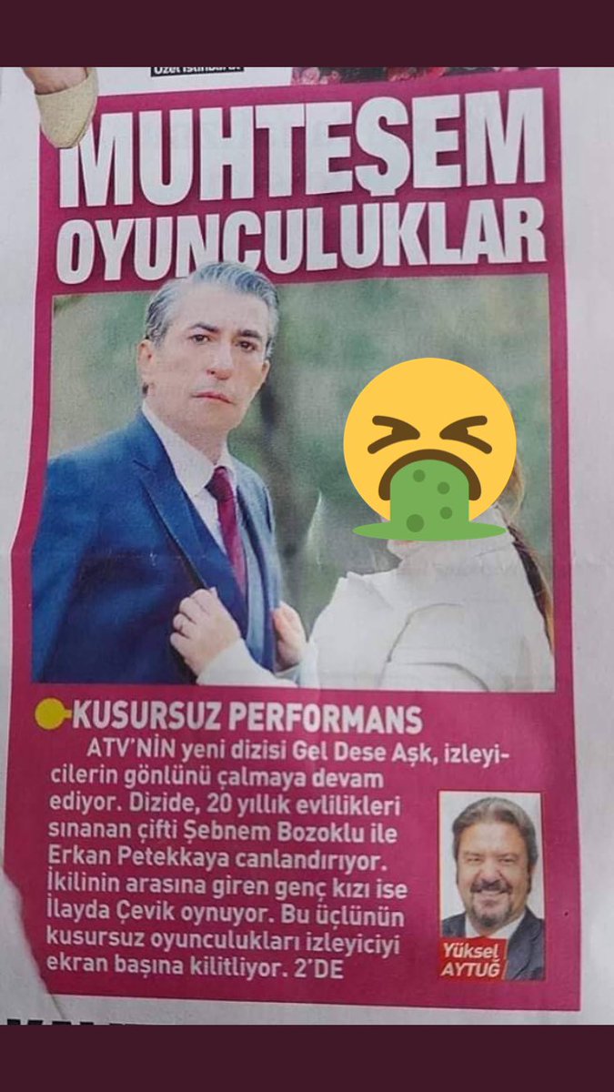 Evli adam kızının arkadaşıyla yatıyor, buna kızan kızı arkadaşının babasıyla yatıyor.

Bu ahlaksızlığı güya Müslümanların idare ettiği ATV, dizi diye oynatıyor ve sabah gazetesi bu rezilliği muhteşem oyunculuk diye göklere çıkarıyor.
VİRÜS ne ki biz TAŞ yağmadığına şükredelim.