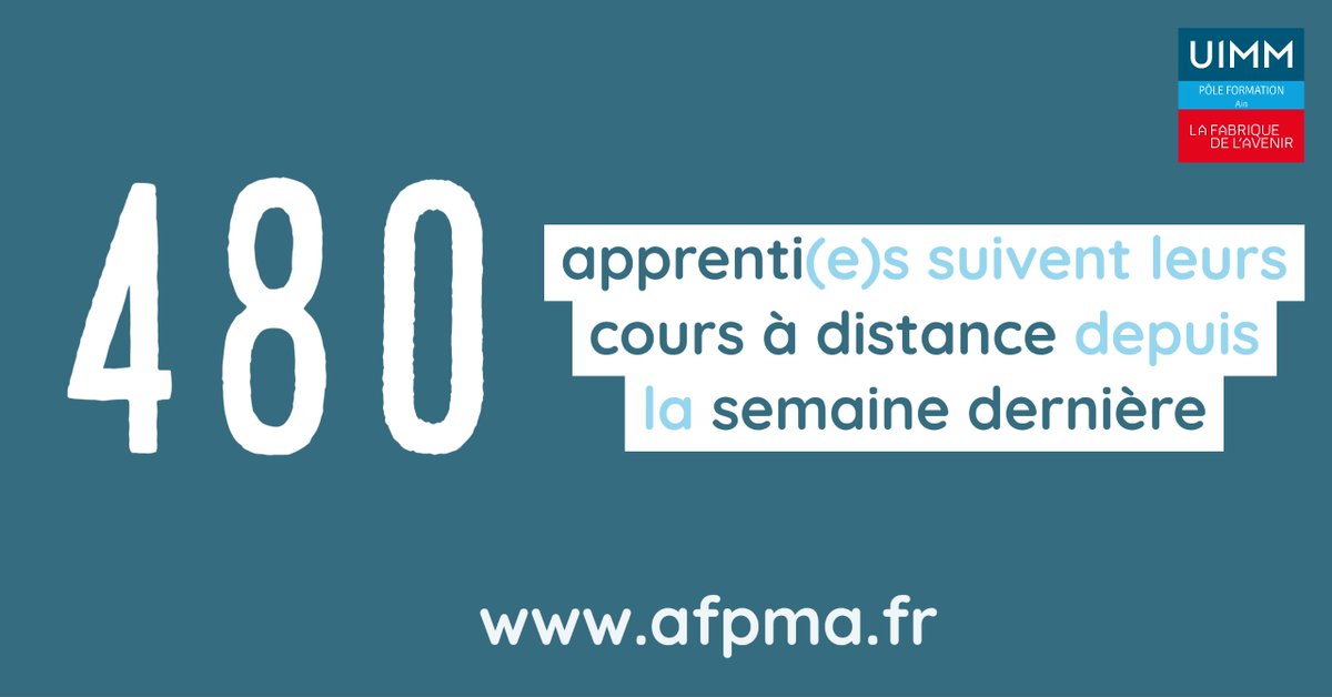 afpma01's tweet photo. Depuis la semaine dernière, tous nos apprentis suivent leurs cours à distance #ContinuitéPédagogique.
Merci à toutes équipes formateurs, administrations, reponsable pédagogiques pour leur investissement et leur réactivité.
Toutes les infos pratiques sur https://t.co/hwHg49QACL https://t.co/zWhJdlOZce