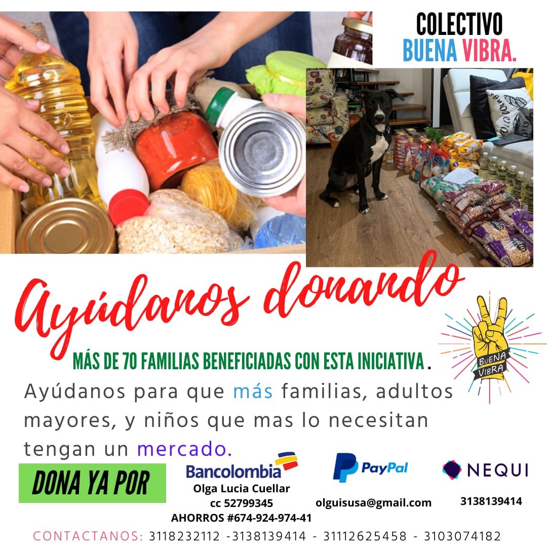 It’s time to help! So if you are interested to donate and help vulnerable families from Colombia, contact me! #StayAtHome