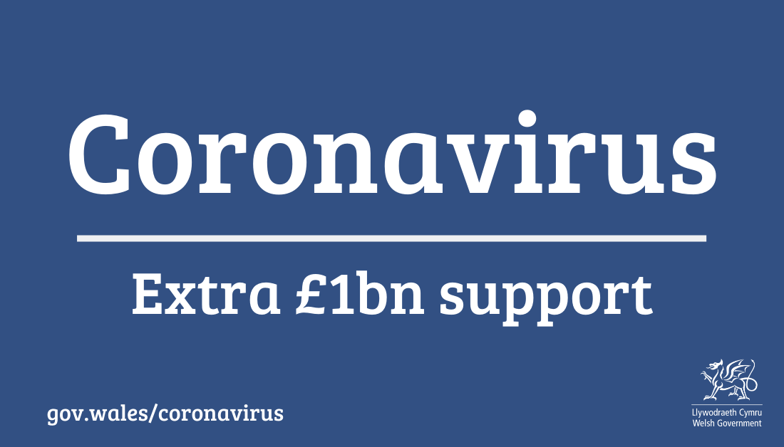 WelshGovernment's tweet photo. We’re providing more than £1bn to support the Welsh economy and help our public services deal with the Coronavirus pandemic.

Join us live at 12:30 when @fmwales will give an update on business support.

#CoronavirusUK https://t.co/0l9iILXxnV