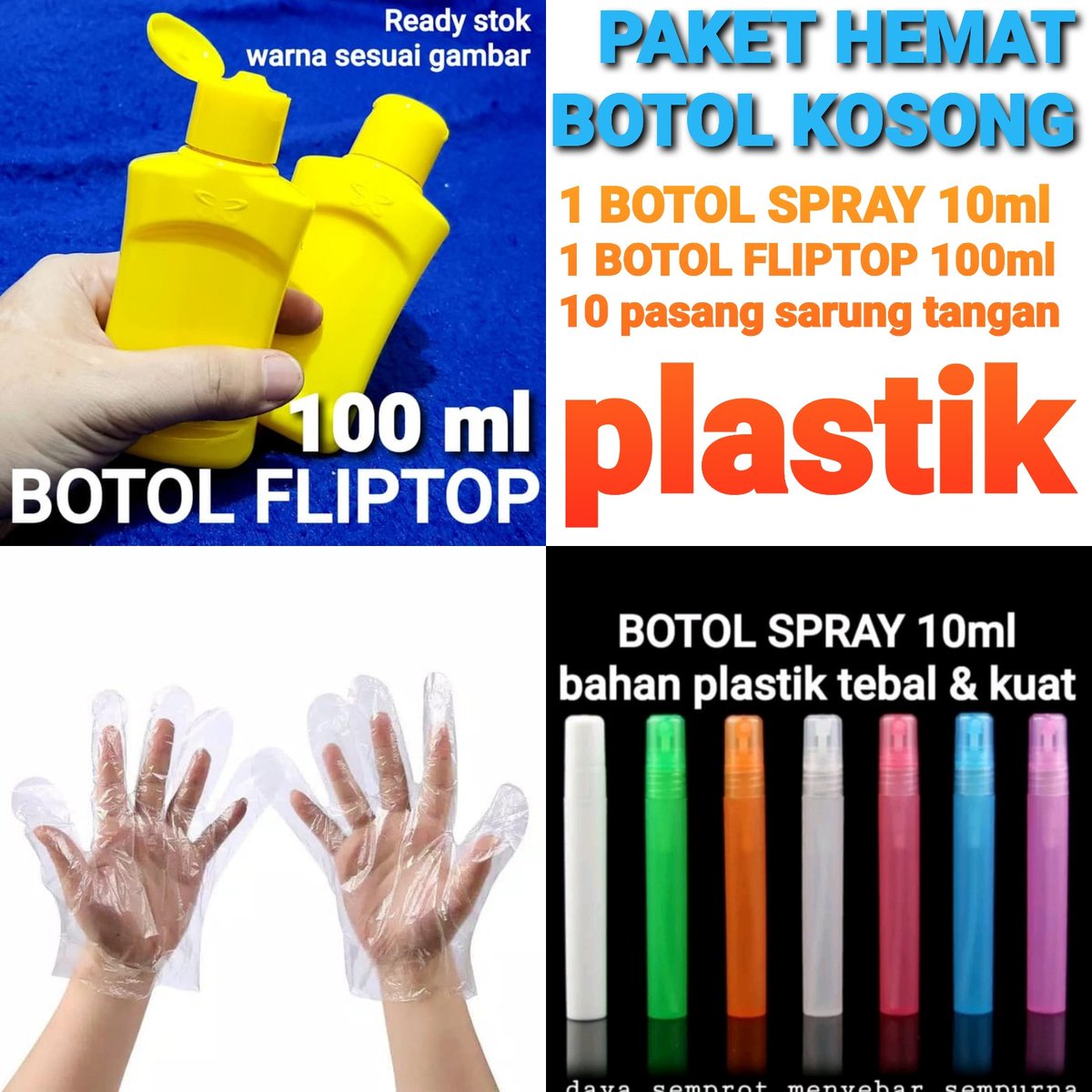 aksesorisku_ok's tweet photo. transaksi aman di #tokopedia ya
https://t.co/RCdggPRsqV Rp21.000
PAKET LENGKAP CEGAH VIRUS
- 1 pcs #botolspray 10ml _ warna random
- 1 pcs #botolfliptop 100ml _ warna kuning
- 10 pasang #sarungtanganplastik _ warna transparant
botol berbahan tebal dan mudah di pencet https://t.co/fGYHBEKlN2