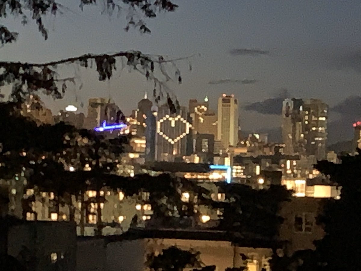 RandallLighting's tweet photo. As I was looking out over the city of San Francisco, I saw this heart made out of hotel room lights. It made me feel hopeful https://t.co/fQX9531ANK