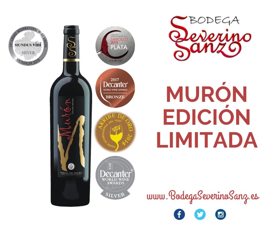 MURÓN EDICIÓN LIMITADA
Equilibrado y con fuerza, con tanino suave y agradable. Tiene un retrogusto largo en boca.
¿Quieres probar nuestros vinos?
Visita nuestra tienda Online
bodegaseverinosanz.es
#vino #culturadelvino #bodegas #enoturismo #segovia #vinoymoda #wine #winelovers