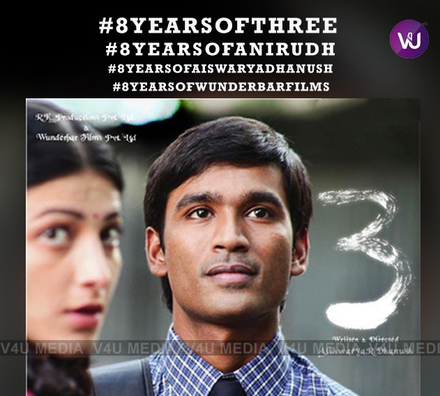 vikkitimes's tweet photo. #8yearsof3 #8YearsOfAnirudh #8YearsOfAishwaryaRDhanush
#8YearsOfWunderbarFilms ❤️

The Journey Of #Ram &amp; #Janani Completes 8 Years Today♥️

@dhanushkraja 
@ash_r_dhanush 
@shrutihaasan 
@anirudhofficial 
@wunderbarfilms
@vinod_offl
@sunderramu 
@Siva_Kartikeyan https://t.co/FcfZca6HGY