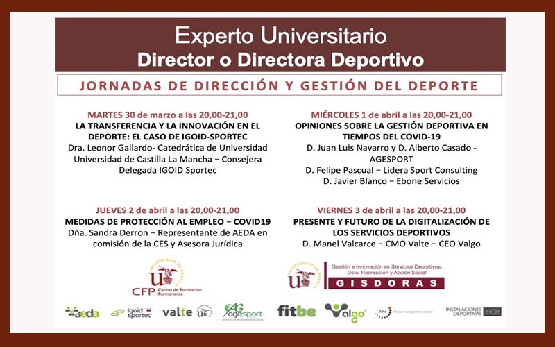 💻GESTIÓN | Jornadas Online de Dirección Deportiva. Org: <a href="/unisevilla/">Universidad de Sevilla</a> <a href="/CFP_unisevilla/">CFP Univ. Sevilla</a> ➡️ Pide aquí tu invitación fagde.org/es/post/802/jo… <a href="/FAGDEdeporte/">FAGDE</a>