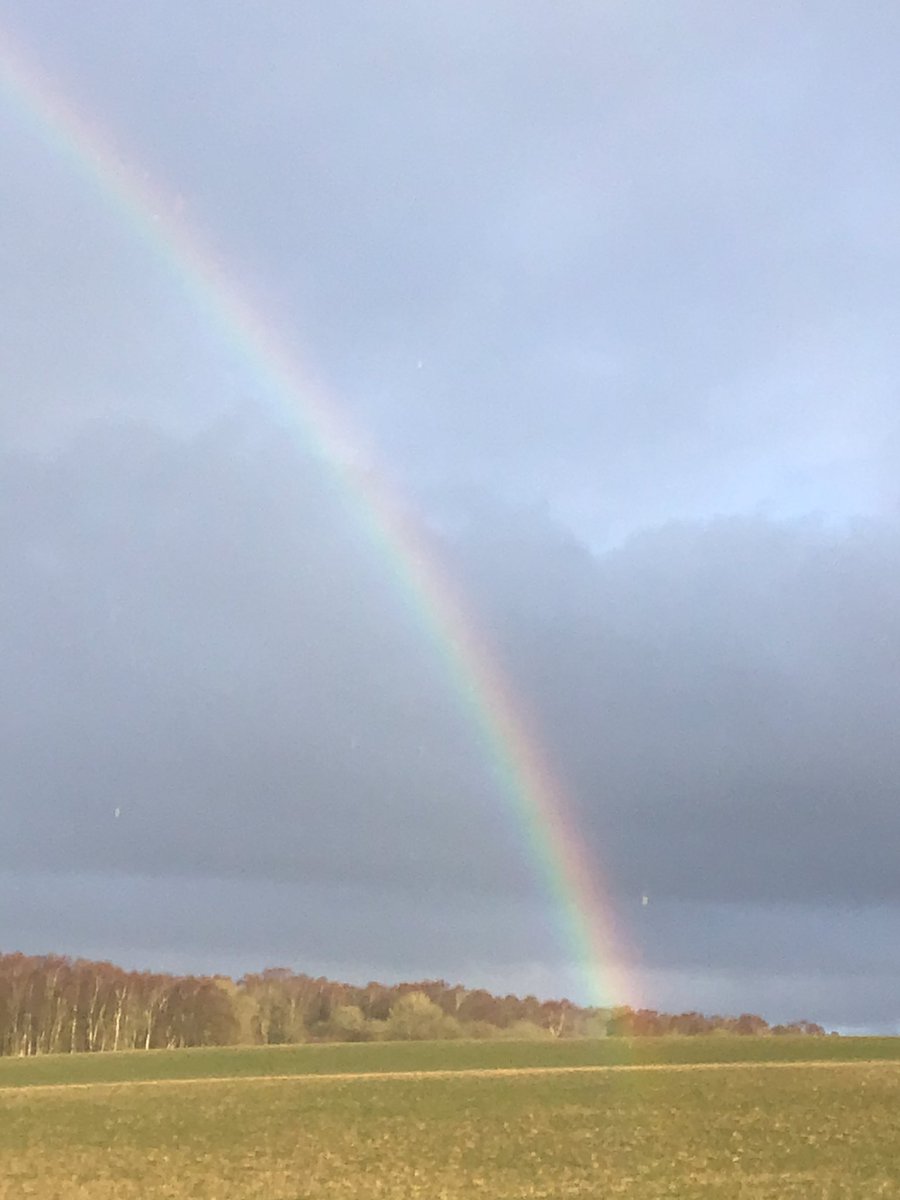 Good morning all from #ScotsGap,this made me smile on he way to work,but that’s what it’s supposed to do #rainbowofhope #WeAreInThisTogether and then around the corner,the real thing #staysafe everyone