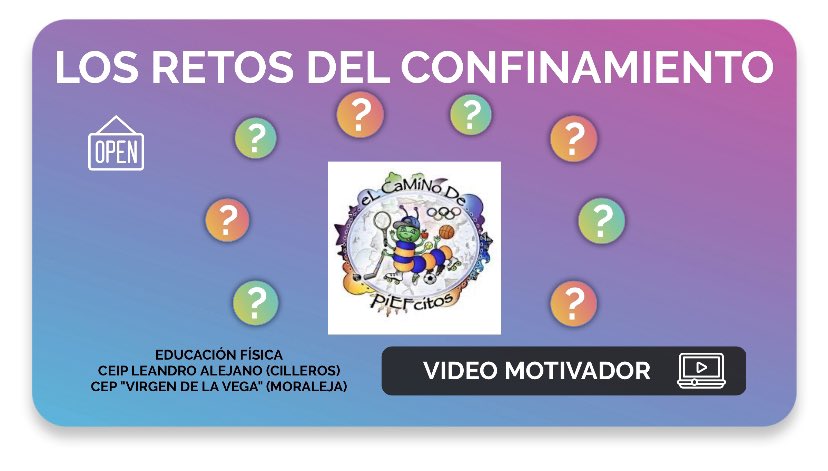 joanfelizz's tweet photo. Comparto con todos vosotros y vosotras “Los Retos del Confinamiento”. Un trabajo cooperativo con @Chemacilleros

Cilleros y Moraleja confinados y unidos por la EF. 

El @CaMiNoPieFCiToS muy presente. 

https://t.co/kC59hk8gsi https://t.co/SHl9rzaPb2